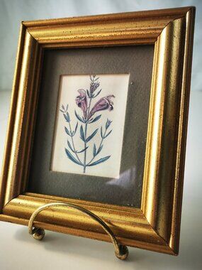 Columbia Frame with Handcrafted Glass and Lithograph Elegant Home Decor Vintage